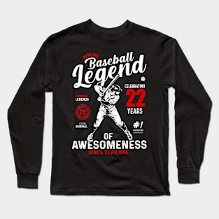 22th Birthday Gift Baseball Legend 70 Years Long Sleeve T-Shirt